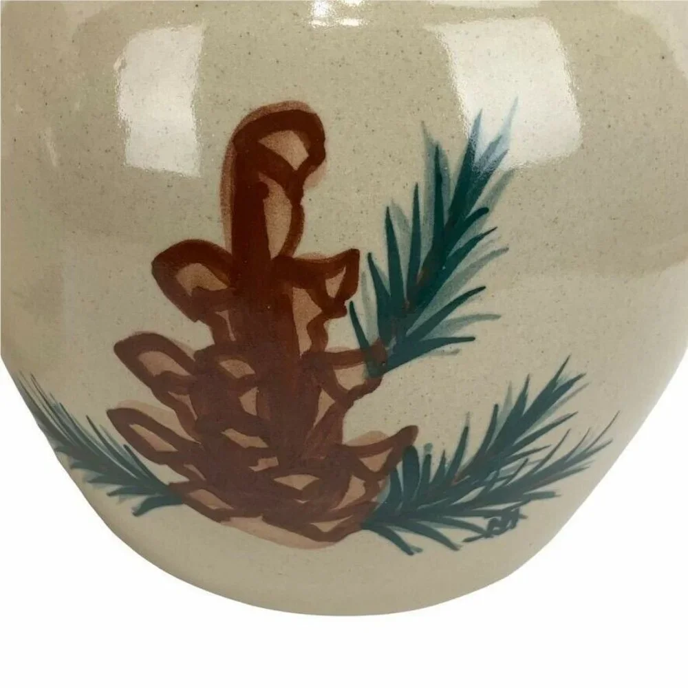 Paul Storie Pottery Small Pinecone Canisters w/ Lids Set of 2 Marshall TX Rustic